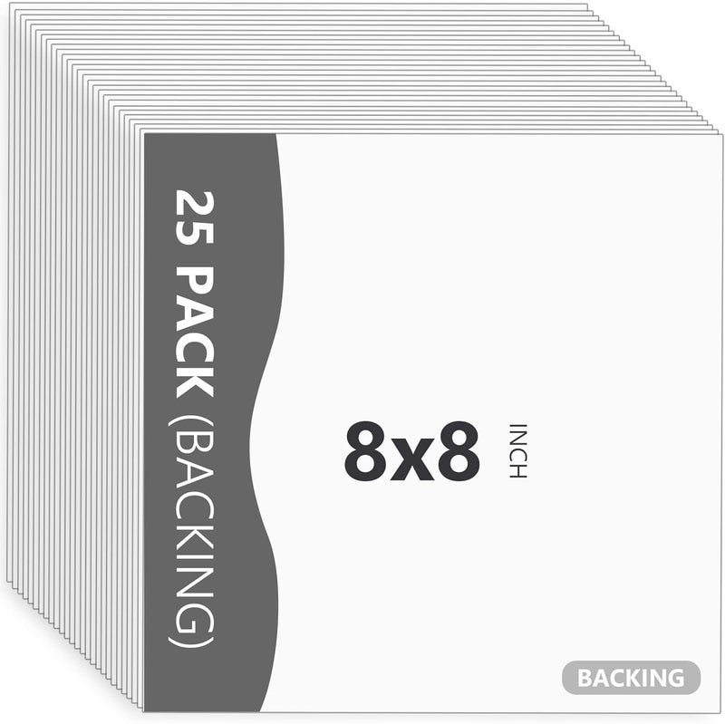Somime 25 Pack Backing Boards Only - 8x8 Uncut White Mats Matboards, Acid Free & White Core Backerboards, Ideal for Photos/Pictures/Prints/Frames/Arts - Image 1